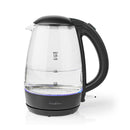 Nedis KAWK330EGS Glazen Waterkoker 1.7L 2200W Zwart
