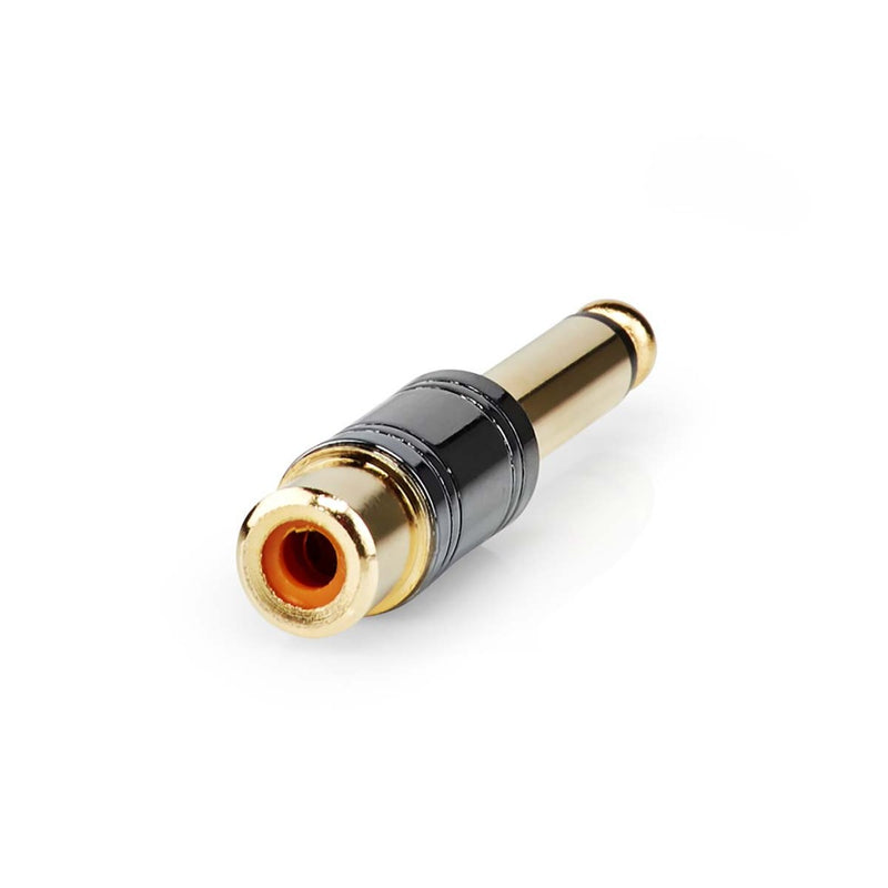 Nedis CABW23935BKG Mono-Audioadapter 6.35 mm Male RCA Female Verguld/Metaal