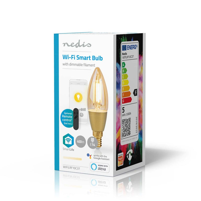 Nedis WIFILRF10C37 Smartlife Led Filamentlamp Wi-fi E14 470 Lm 4.9 W Warm Wit Glas Android? / Ios K