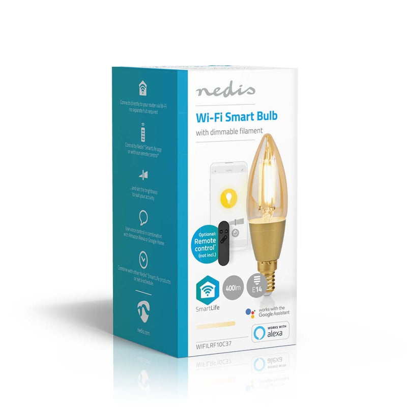 Nedis WIFILRF10C37 Smartlife Led Filamentlamp Wi-fi E14 470 Lm 4.9 W Warm Wit Glas Android? / Ios K