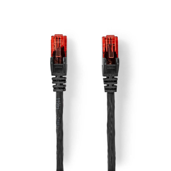 Nedis CCGP85900BK500 Cat6-kabel Rj45 Male Rj45 Male U/utp 50.0 M Buitenshuis Rond Pe Zwart Envelop