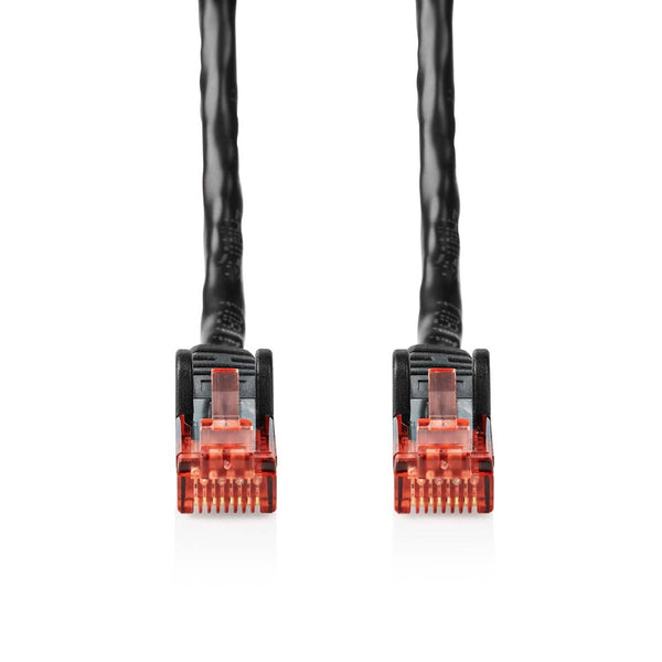 Nedis CCGP85900BK200 Cat6-kabel Rj45 Male Rj45 Male U/utp 20.0 M Buitenshuis Rond Pe Zwart Polybag