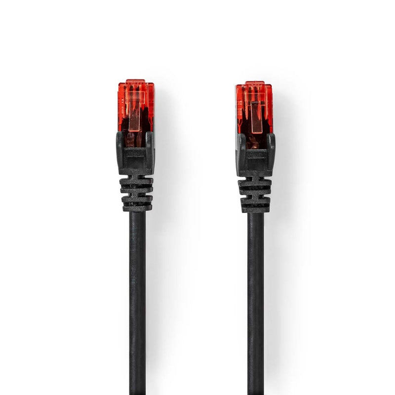 Nedis CCGB85900BK200 Cat6-kabel Rj45 Male Rj45 Male U/utp 20 M Buitenshuis Rond Pvc Zwart Doos