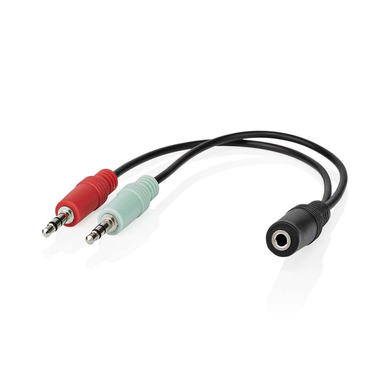 Nedis CAGB22160BK02 Stereo-audiokabel 3,5 Mm Female 2x 3,5 Mm Male Verguld 0.12 M Rond Zwart Doos