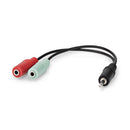 Nedis CAGB22150BK02 Stereo-audiokabel 3,5 Mm Male 2x 3,5 Mm Female Vernikkeld 0.20 M Rond Antraciet