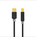 Nedis CCBW60100AT10 Usb-kabel Usb 2.0 Usb-a Male Usb-b Male 480 Mbps Verguld 1.00 M Rond Pvc Antrac