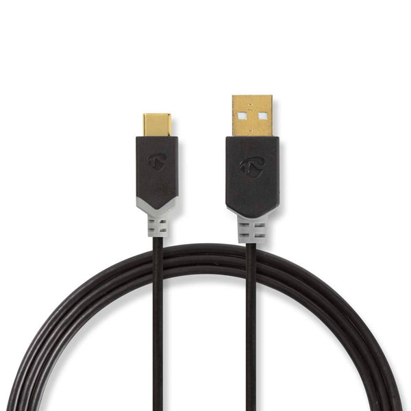 Nedis CCBW60601AT20 Usb-kabel Usb 2.0 Usb-a Male Usb-c&trade; Male 480 Mbps Verguld 2.00 M Rond Pvc