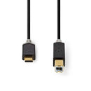 Nedis CCBW60651AT20 Usb-kabel Usb 2.0 Usb-c&trade; Male Usb-b Male 480 Mbps Verguld 2.00 M Rond Pvc