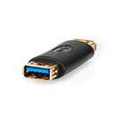 Nedis CCBW60900AT Usb-adapter Usb 3.2 Gen 1 Usb-a Female Usb-a Female 5 Gbps Verguld Antraciet Doos