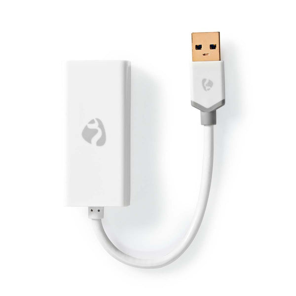 Nedis CCBW61950WT02 Usb-a Adapter Usb 3.2 Gen 1 Usb-a Male Rj45 Female 1 Gbps 0.20 M Rond Verguld P