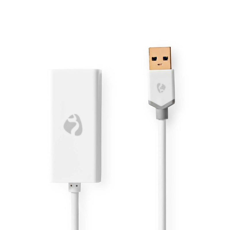 Nedis CCBW61950WT02 Usb-a Adapter Usb 3.2 Gen 1 Usb-a Male Rj45 Female 1 Gbps 0.20 M Rond Verguld P