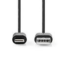 Nedis CCGB39300BK20 Usb-kabel Usb 2.0 Apple Lightning 8-pins Usb-a Male 480 Mbps Vernikkeld 2.0 M R
