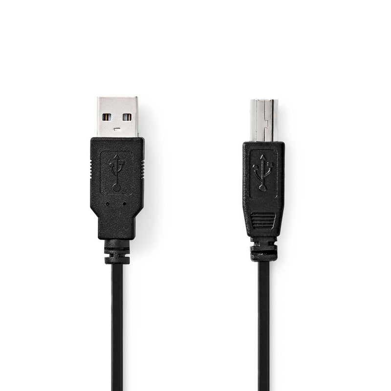 Nedis CCGB60100BK10 Usb-kabel Usb 2.0 Usb-a Male Usb-b Male 480 Mbps Vernikkeld 1.00 M Rond Pvc Zwa