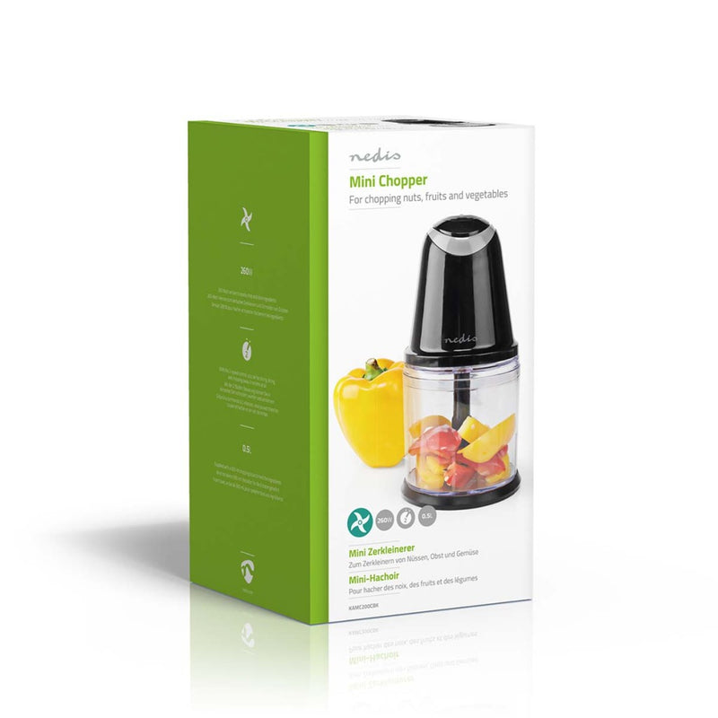 Nedis KAMC200CBK Hakmolen 260 W 0.5 L Kunststof 2-snelheid Zwart