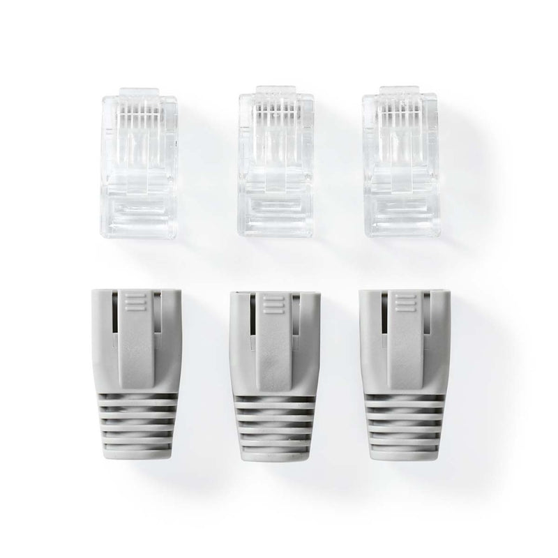 Nedis CCBW89360GY Rj45-connector Rj45 Pass Through Stevig/gesnoerd Utp Cat6 Recht Verguld 10 Stuks