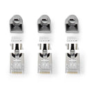 Nedis CCBW89390GY Rj45-connector Rj45 Pass Through Stevig/gesnoerd Ftp Cat7 Recht Verguld 10 Stuks