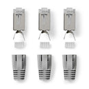 Nedis CCBW89390GY Rj45-connector Rj45 Pass Through Stevig/gesnoerd Ftp Cat7 Recht Verguld 10 Stuks