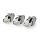 Nedis CCBW89390GY Rj45-connector Rj45 Pass Through Stevig/gesnoerd Ftp Cat7 Recht Verguld 10 Stuks