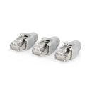 Nedis CCBW89380GY Rj45-connector Rj45 Pass Through Stevig/gesnoerd Ftp Cat6a Recht Verguld 10 Stuks