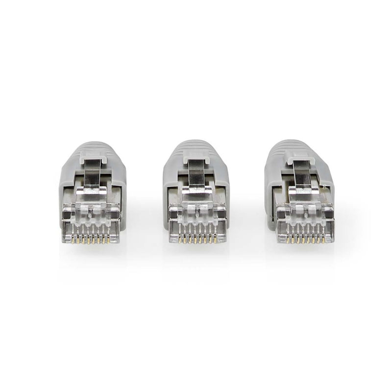Nedis CCBW89370GY Rj45-connector Rj45 Pass Through Stevig/gesnoerd Ftp Cat6 Recht Verguld 10 Stuks
