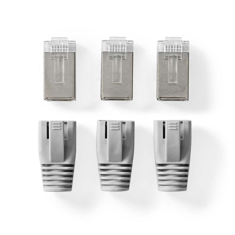 Nedis CCBW89370GY Rj45-connector Rj45 Pass Through Stevig/gesnoerd Ftp Cat6 Recht Verguld 10 Stuks