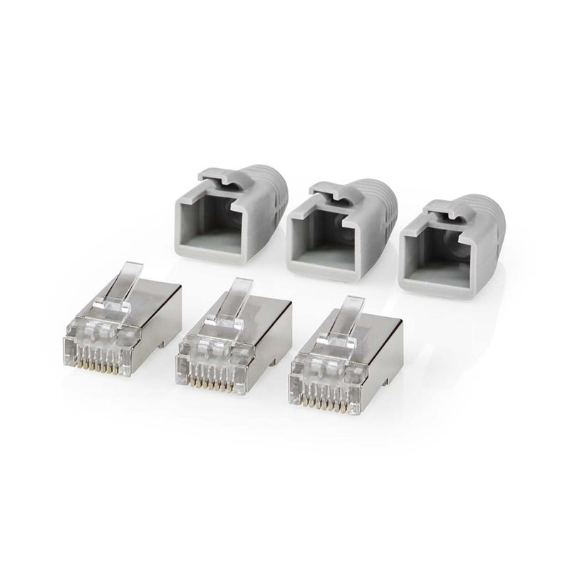 Nedis CCBW89370GY Rj45-connector Rj45 Pass Through Stevig/gesnoerd Ftp Cat6 Recht Verguld 10 Stuks