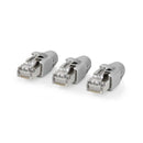 Nedis CCBW89370GY Rj45-connector Rj45 Pass Through Stevig/gesnoerd Ftp Cat6 Recht Verguld 10 Stuks