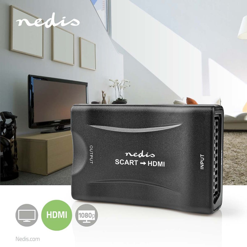 Nedis VCON3463BK Hdmi&trade;-converter Scart Female Hdmi&trade; Output 1-weg 1080p 1.2 Gbps Abs Zwa