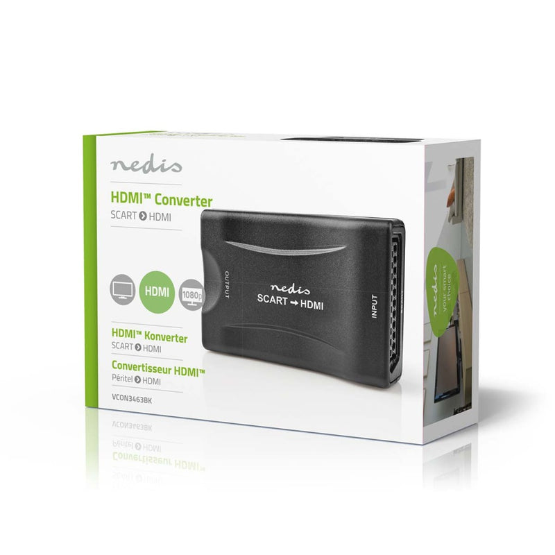 Nedis VCON3463BK Hdmi&trade;-converter Scart Female Hdmi&trade; Output 1-weg 1080p 1.2 Gbps Abs Zwa