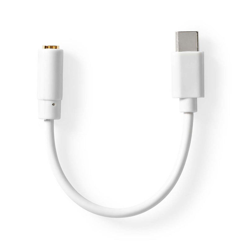 Nedis CCGB65950WT01 Usb-adapter Usb 2.0 Usb-c&trade; Male 3,5 Mm Female 0.10 M Rond Vernikkeld Pvc