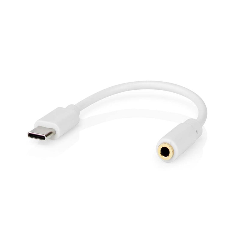 Nedis CCGB65950WT01 Usb-adapter Usb 2.0 Usb-c&trade; Male 3,5 Mm Female 0.10 M Rond Vernikkeld Pvc