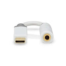 Nedis CCBW65950WT01 Usb-adapter Usb 2.0 Usb-c&trade; Male 3,5 Mm Female 0.10 M Rond Verguld Pvc Wit
