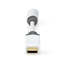 Nedis CCBW65950WT01 Usb-adapter Usb 2.0 Usb-c&trade; Male 3,5 Mm Female 0.10 M Rond Verguld Pvc Wit