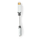 Nedis CCBW65950WT01 Usb-adapter Usb 2.0 Usb-c&trade; Male 3,5 Mm Female 0.10 M Rond Verguld Pvc Wit