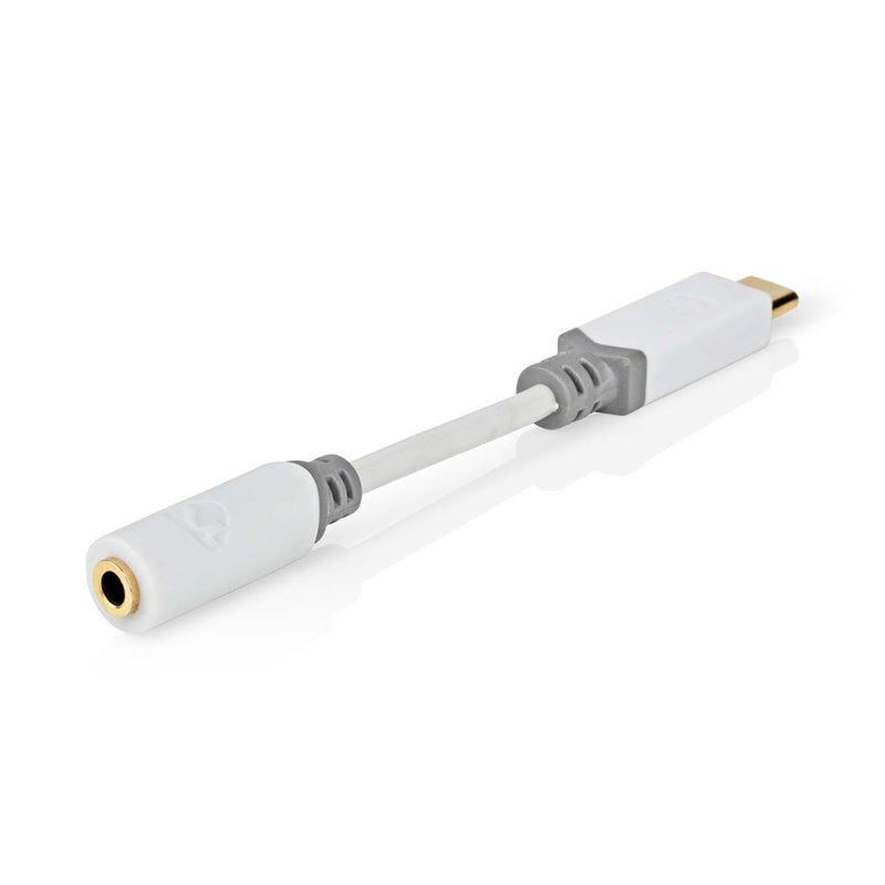 Nedis CCBW65950WT01 Usb-adapter Usb 2.0 Usb-c&trade; Male 3,5 Mm Female 0.10 M Rond Verguld Pvc Wit