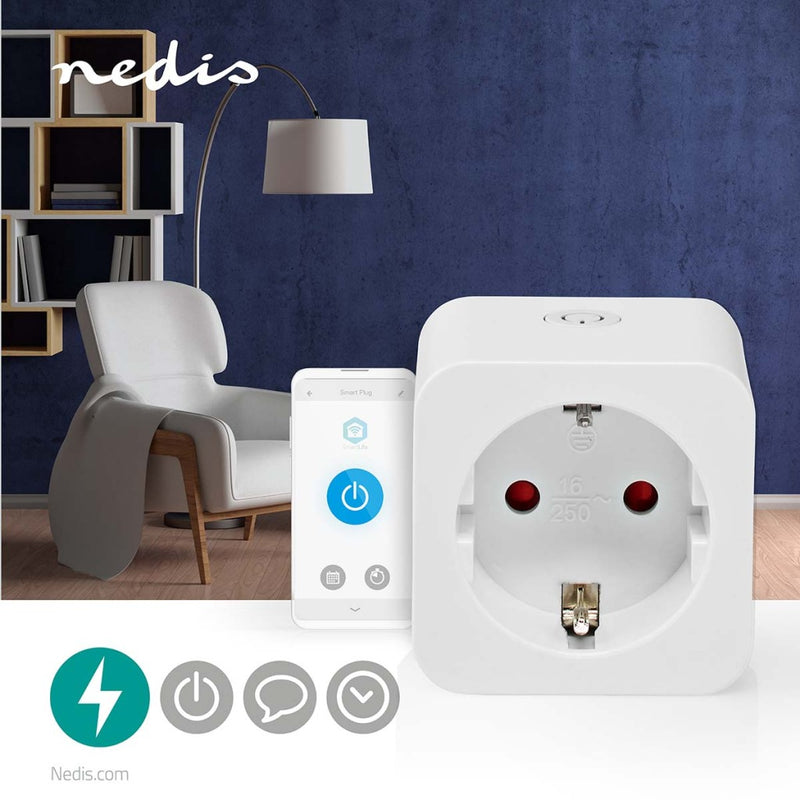 Nedis WIFIP131FWT Smartlife Smart Stekker Wi-fi 1 Stuks 3680 W Type F (cee 7/3) -10 - 45 °c Android