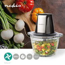 Nedis KAMC300CGY Hakmolen 500W 1000ml Glas 1-snelheid Zilver/Zwart