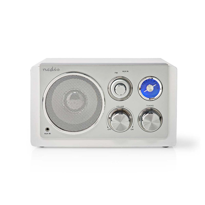 Nedis RDFM5110WT FM Radio Tafelmodel Wit/Zilver