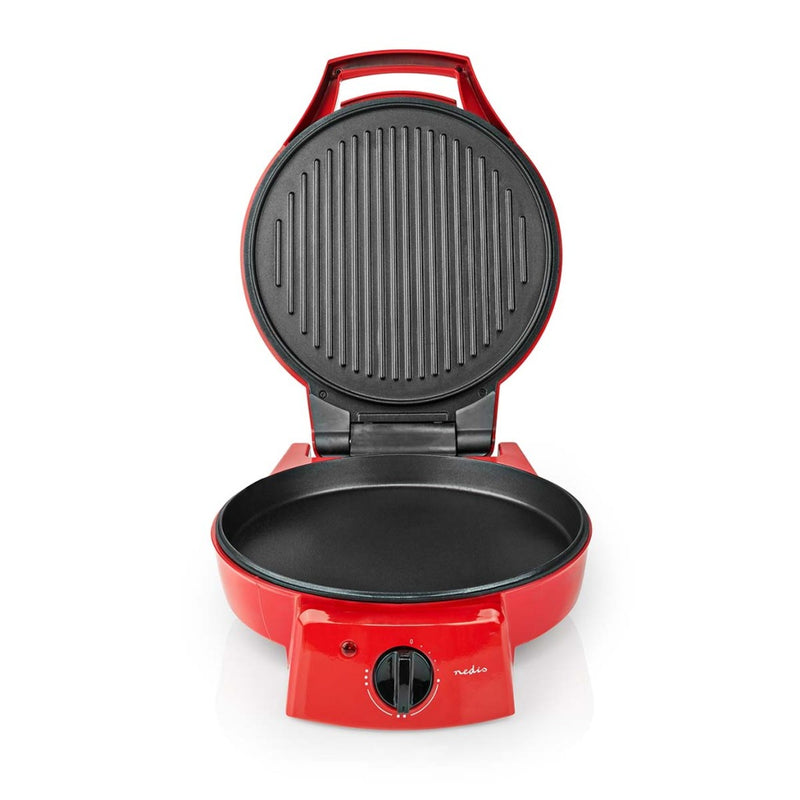 Nedis FCPM100FRD Pizzamaker En Grill 30 Cm Regelbare Temperatuur 1800 W