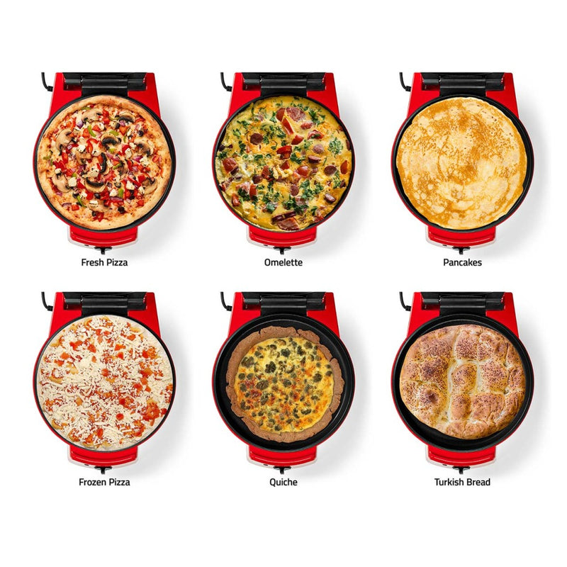 Nedis FCPM100FRD Pizzamaker En Grill 30 Cm Regelbare Temperatuur 1800 W