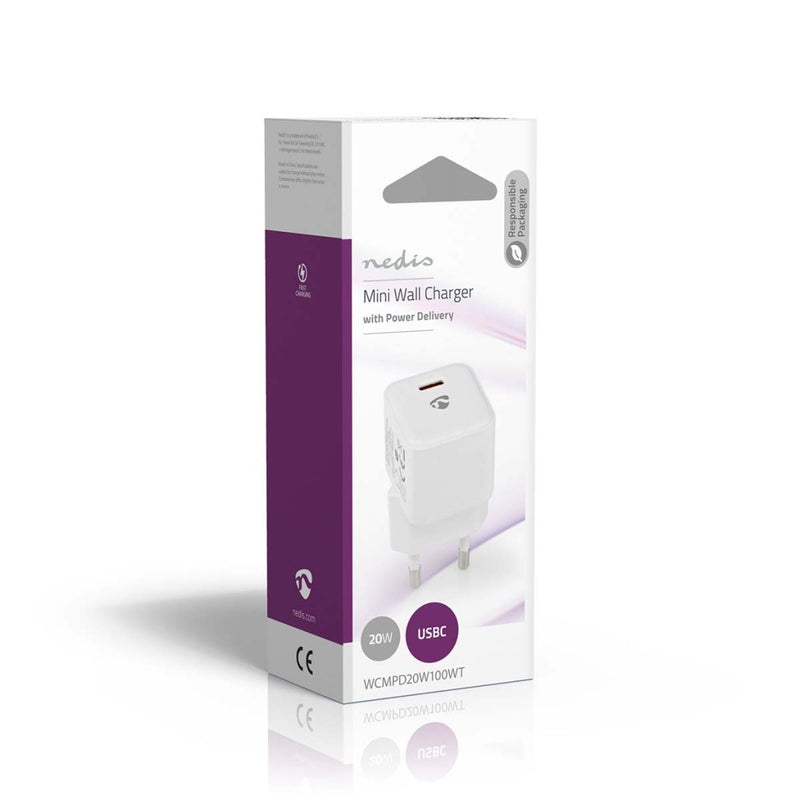 Nedis WCMPD20W100WT Oplader 1.67 / 2.22 / 3.0 A Outputs: 1 Usb-c&trade; 20 W Automatische Voltage S