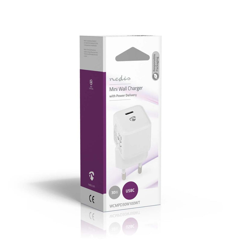 Nedis WCMPD30W100WT Oplader 1.5 / 2.0 / 2.5 / 3.0 A Outputs: 1 Usb-c&trade; 30 W Automatische Volta