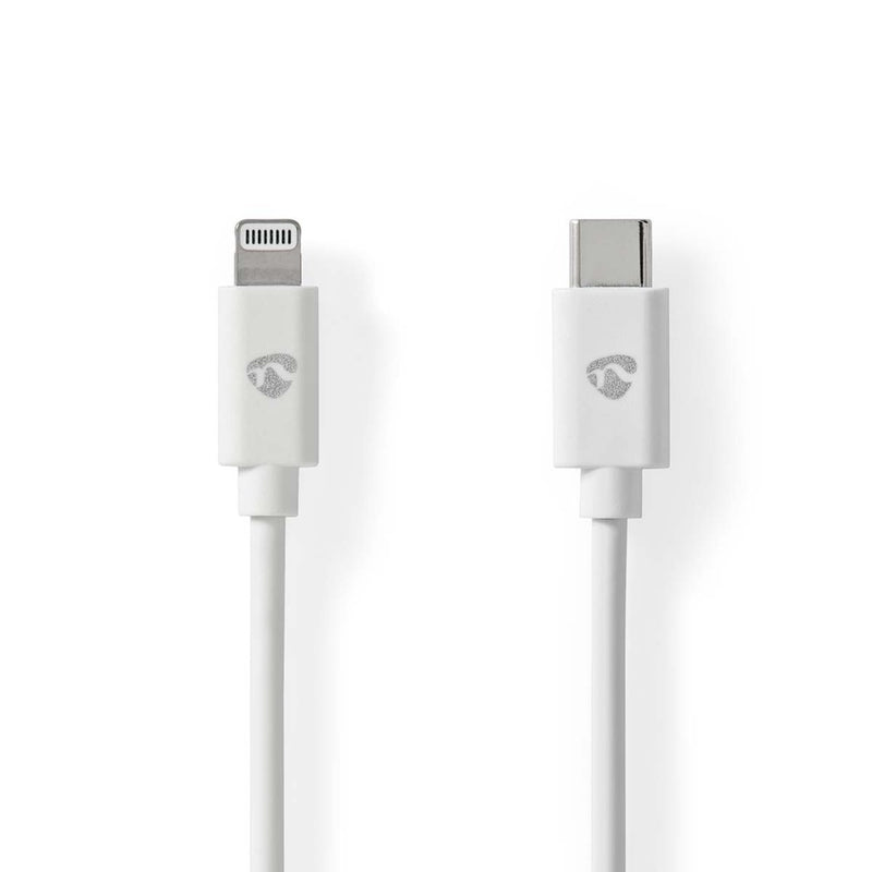 Nedis CCGP39650WT20 Lightning Kabel Usb 2.0 Apple Lightning 8-pins Usb-c&trade; Male 480 Mbps Verni