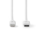 Nedis CCGP39650WT20 Lightning Kabel Usb 2.0 Apple Lightning 8-pins Usb-c&trade; Male 480 Mbps Verni