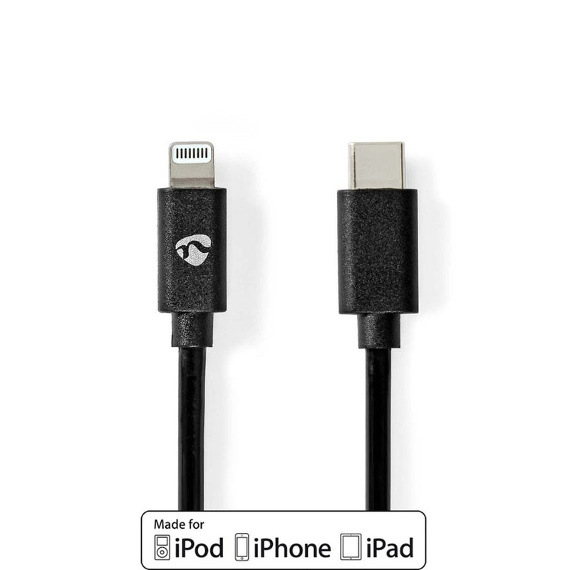 Nedis CCGP39650BK20 Lightning Kabel Usb 2.0 Apple Lightning 8-pins Usb-c&trade; Male 480 Mbps Verni