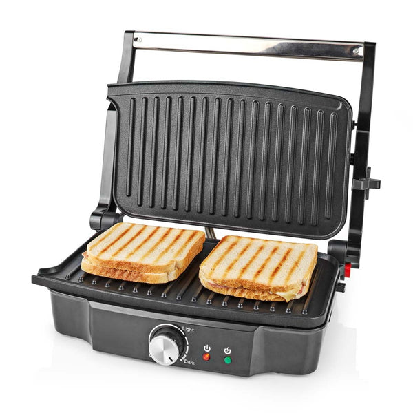 Nedis KAGR131FSR Contact Grill 1500 W 27.8 X 17 Cm Regelbare Temperatuur Kunststof / Roestvrij Staa