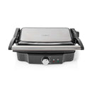 Nedis KAGR131FSR Contact Grill 1500 W 27.8 X 17 Cm Regelbare Temperatuur Kunststof / Roestvrij Staa