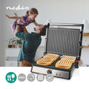 Nedis KAGR141FSR Contact Grill 2000 W 29 X 23 Cm Regelbare Temperatuur Kunststof / Roestvrij Staal