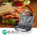 Nedis KASM110FWT Sandwich Maker 700 W 20.5 X 12 Cm Automatische Temperatuurregeling Abs