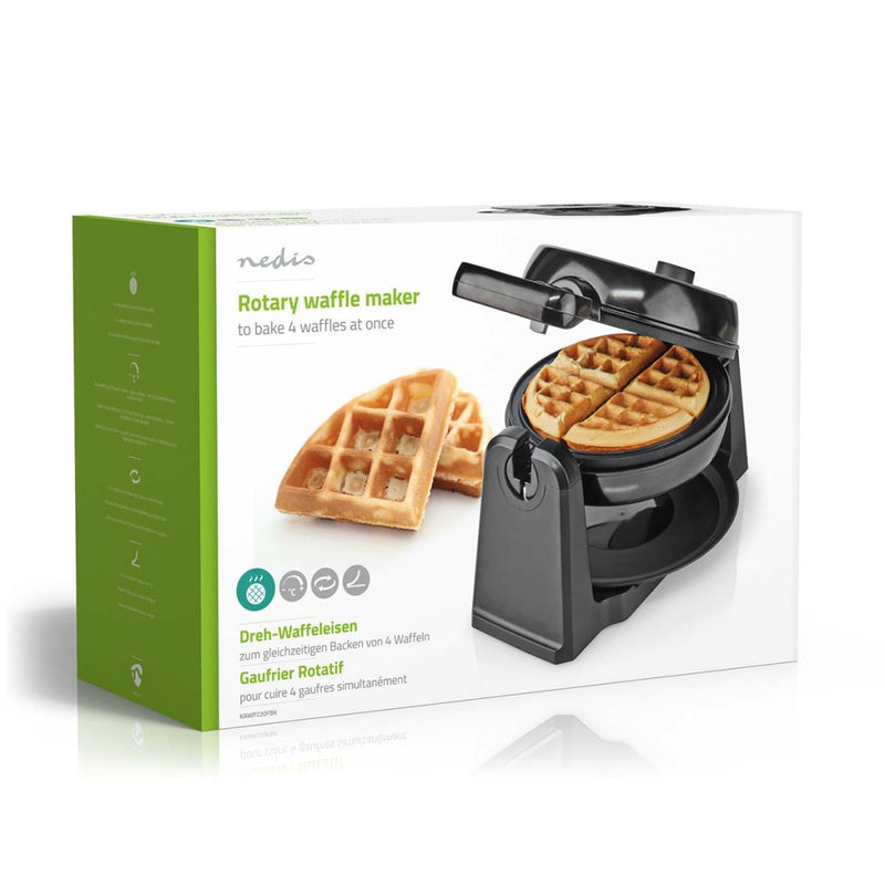 Nedis KAWP220FBK Wafelijzer Belgische Wafels 17 Cm 1000 W Automatische Temperatuurregeling Abs / Ro